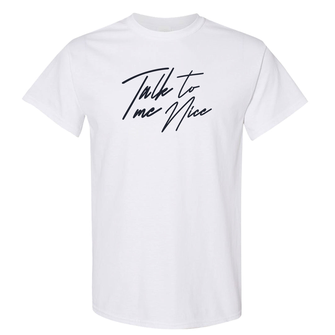 Diffused Blue 90s T Shirt | Talk To Me Nice, White