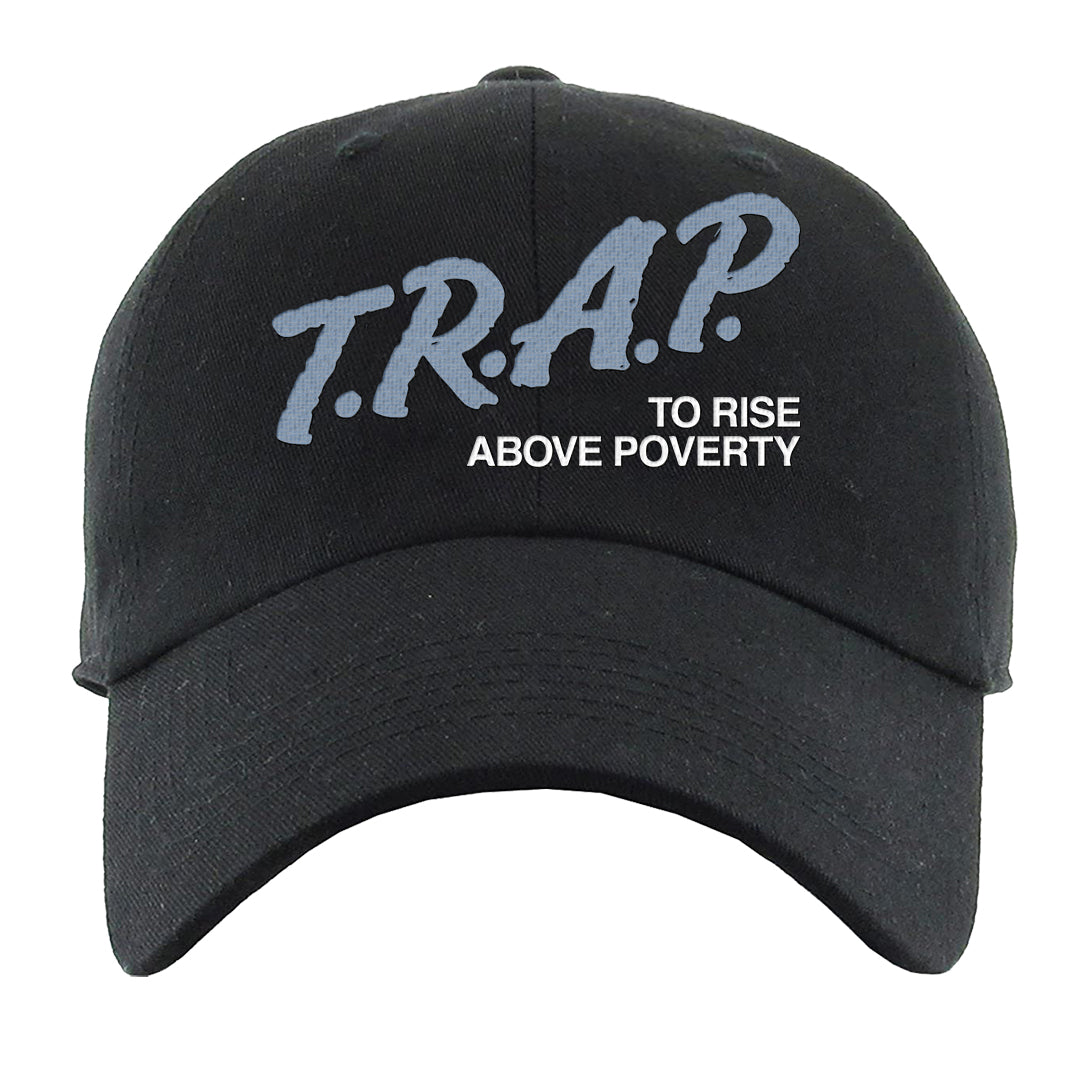 Diffused Blue 90s Dad Hat | Trap To Rise Above Poverty, Black