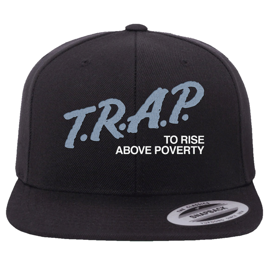 Diffused Blue 90s Snapback Hat | Trap To Rise Above Poverty, Black