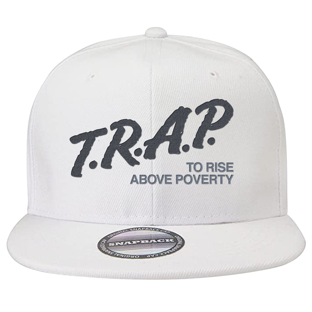 Diffused Blue 90s Snapback Hat | Trap To Rise Above Poverty, White