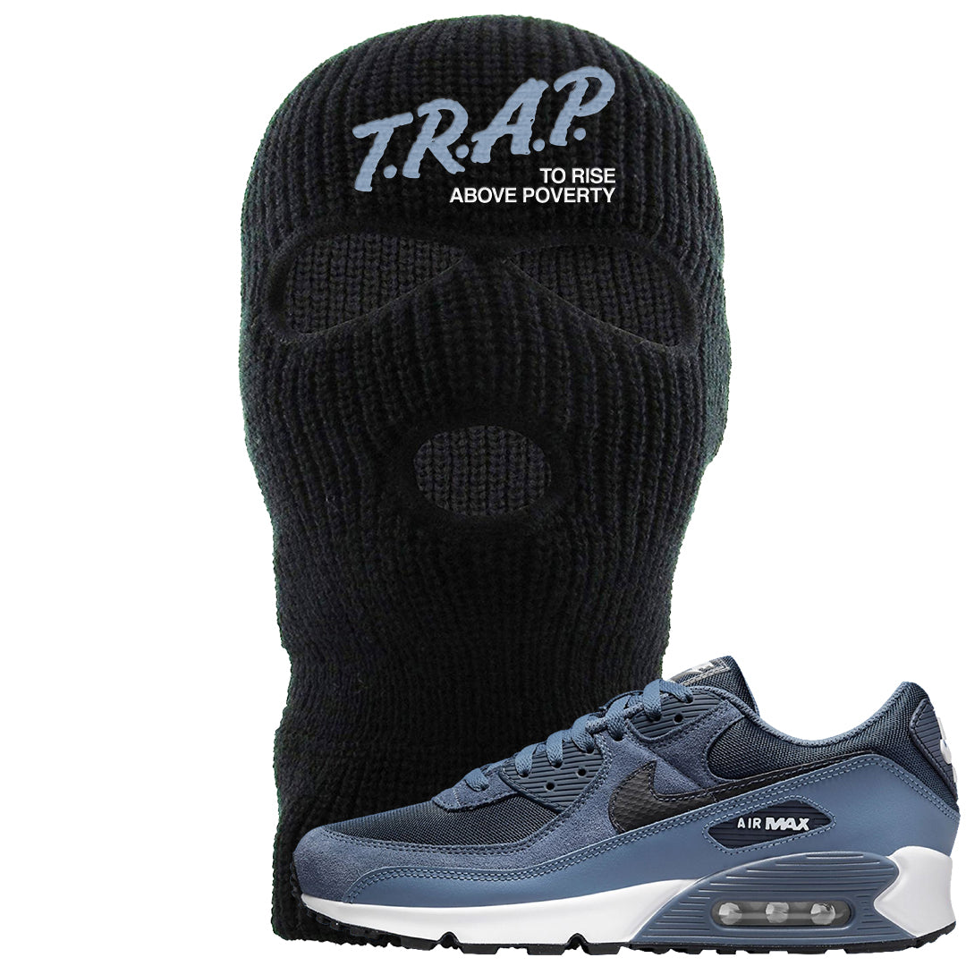 Diffused Blue 90s Ski Mask | Trap To Rise Above Poverty, Black