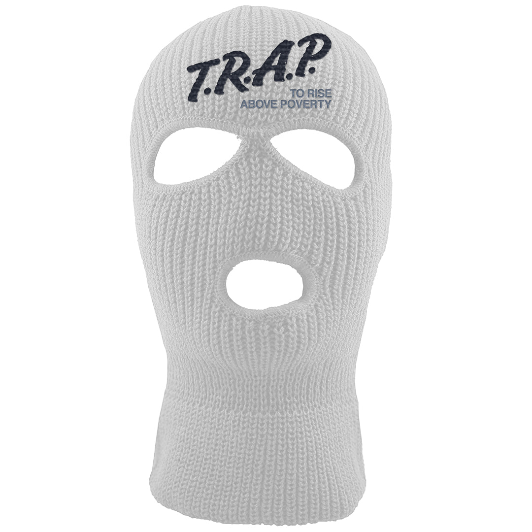 Diffused Blue 90s Ski Mask | Trap To Rise Above Poverty, White
