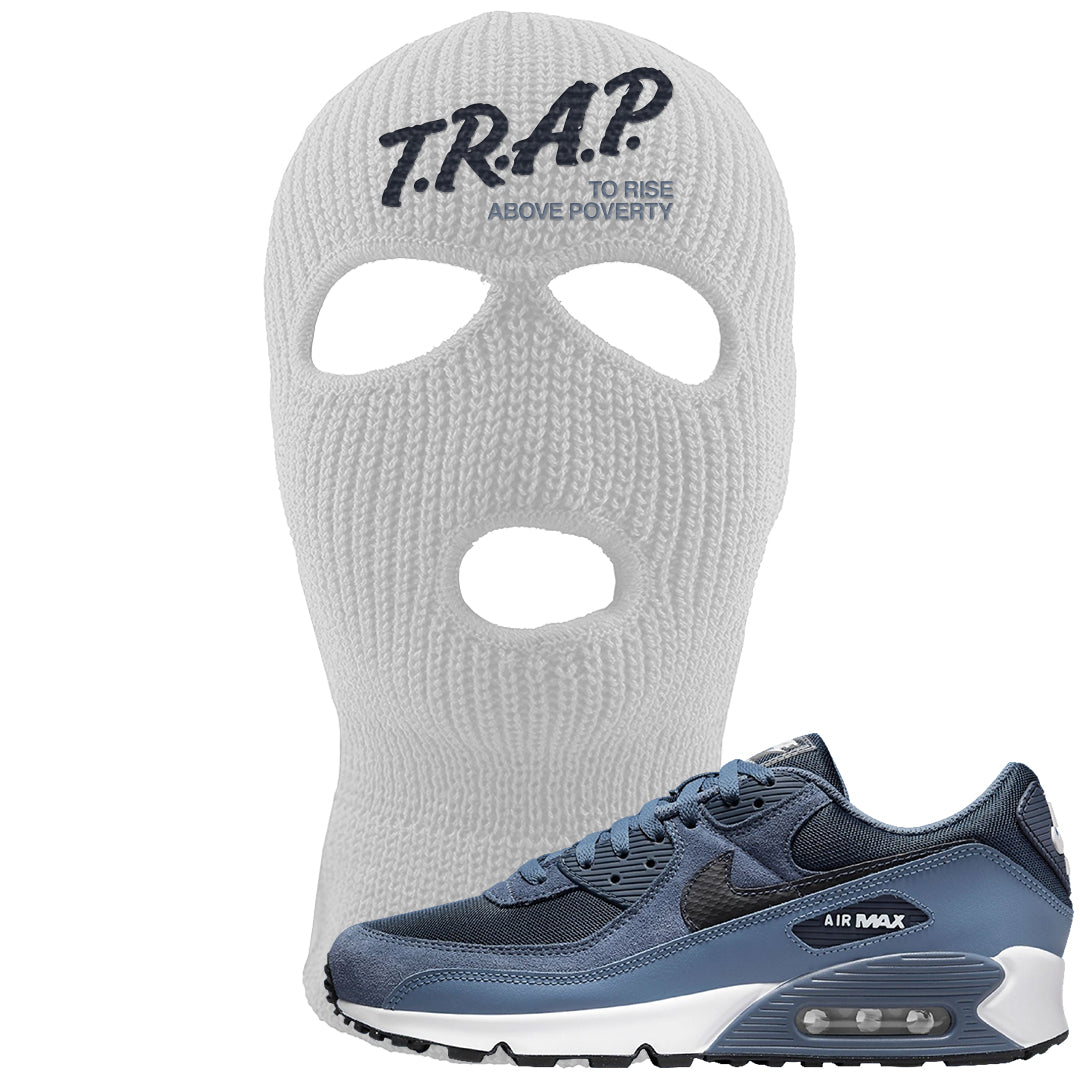 Diffused Blue 90s Ski Mask | Trap To Rise Above Poverty, White