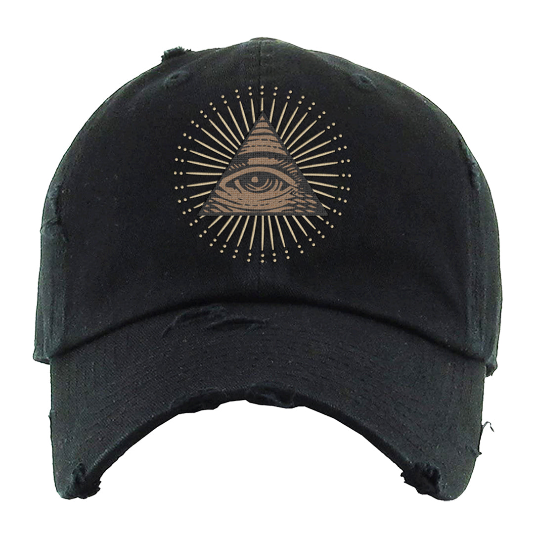 Desert Camo 90s Distressed Dad Hat | All Seeing Eye, Black