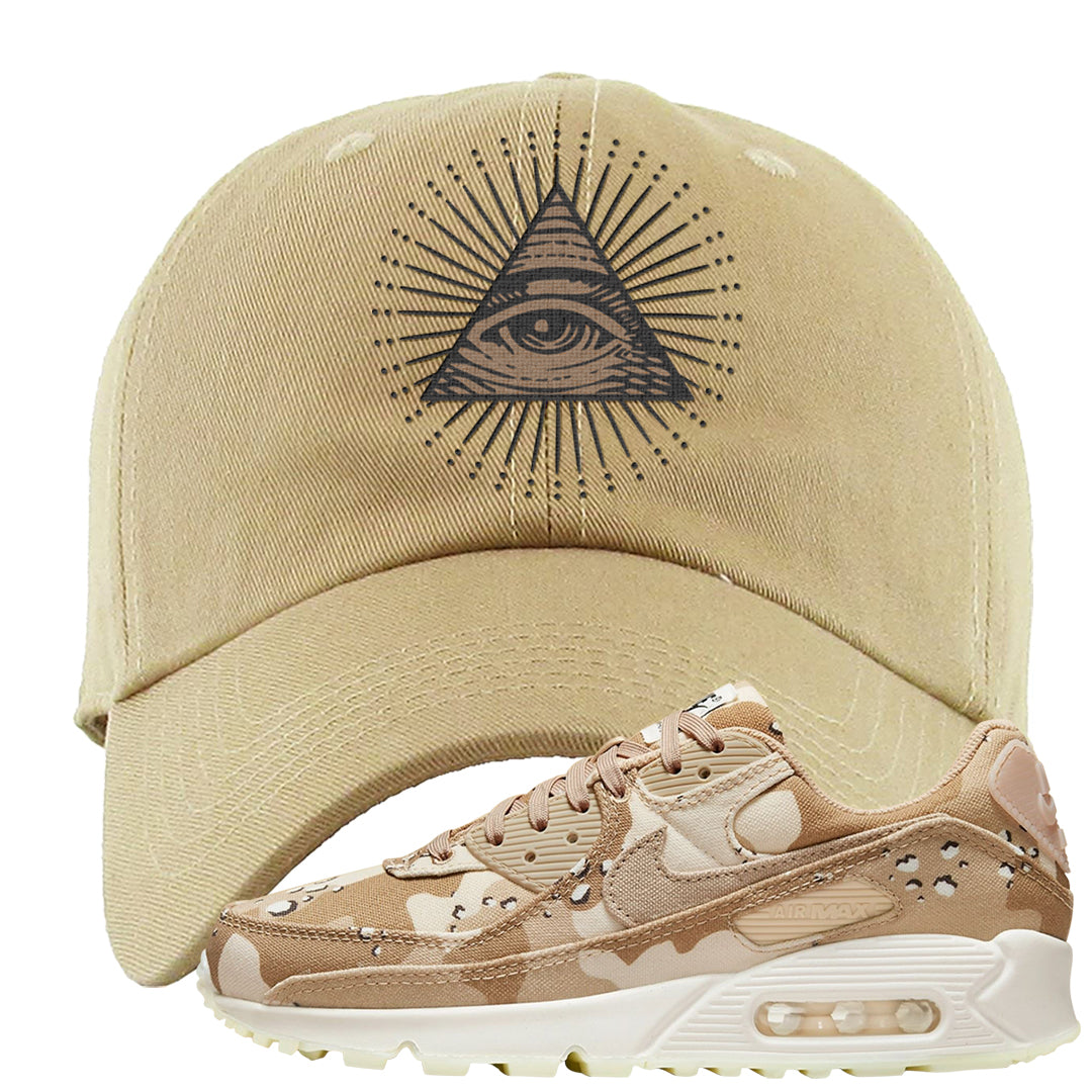 Desert Camo 90s Dad Hat | All Seeing Eye, Khaki