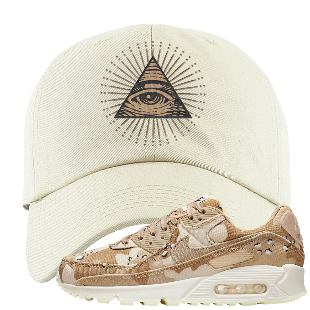 Desert Camo 90s Dad Hat | All Seeing Eye, White