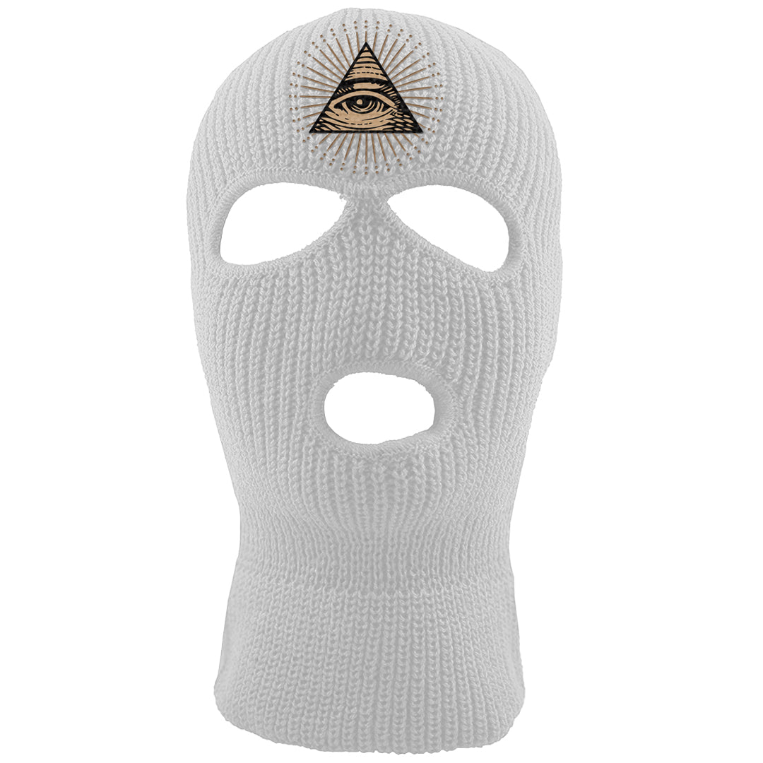 Desert Camo 90s Ski Mask | All Seeing Eye, White
