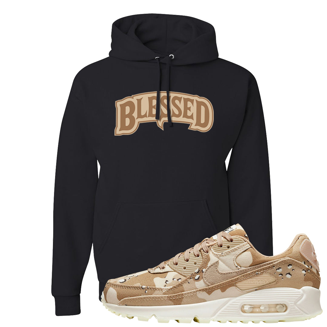 Desert Camo 90s Hoodie | Blessed Arch, Black