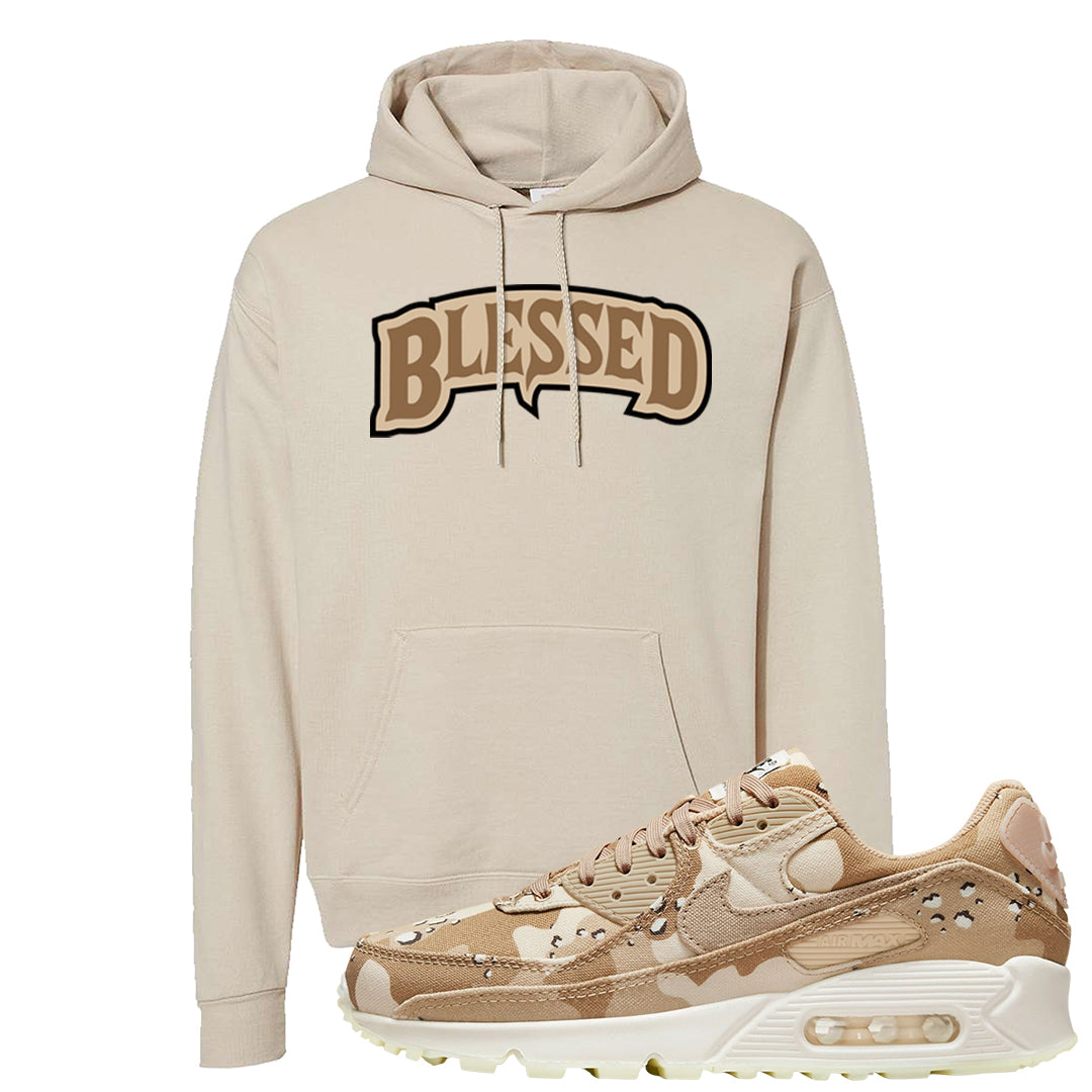 Desert Camo 90s Hoodie | Blessed Arch, Sand