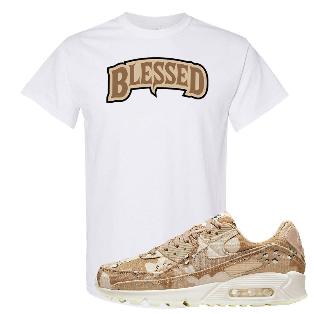 Desert Camo 90s T Shirt | Blessed Arch, White