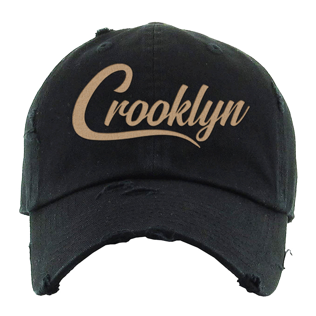 Desert Camo 90s Distressed Dad Hat | Crooklyn, Black