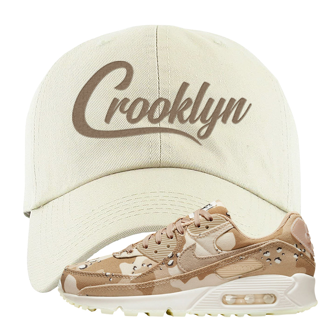 Desert Camo 90s Dad Hat | Crooklyn, White