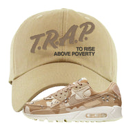 Desert Camo 90s Dad Hat | Trap To Rise Above Poverty, Khaki