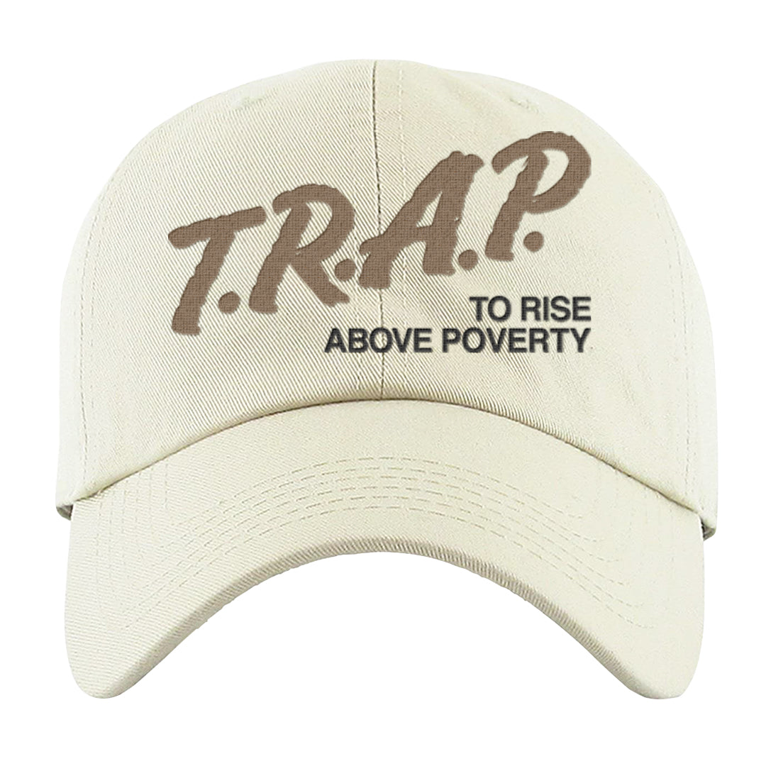 Desert Camo 90s Dad Hat | Trap To Rise Above Poverty, White
