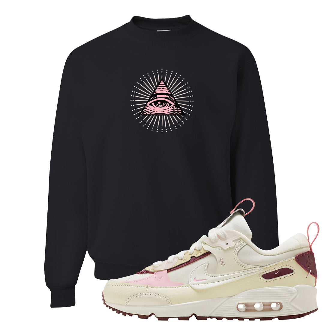 Valentine's Day 2023 Futura 90s Crewneck Sweatshirt | All Seeing Eye, Black