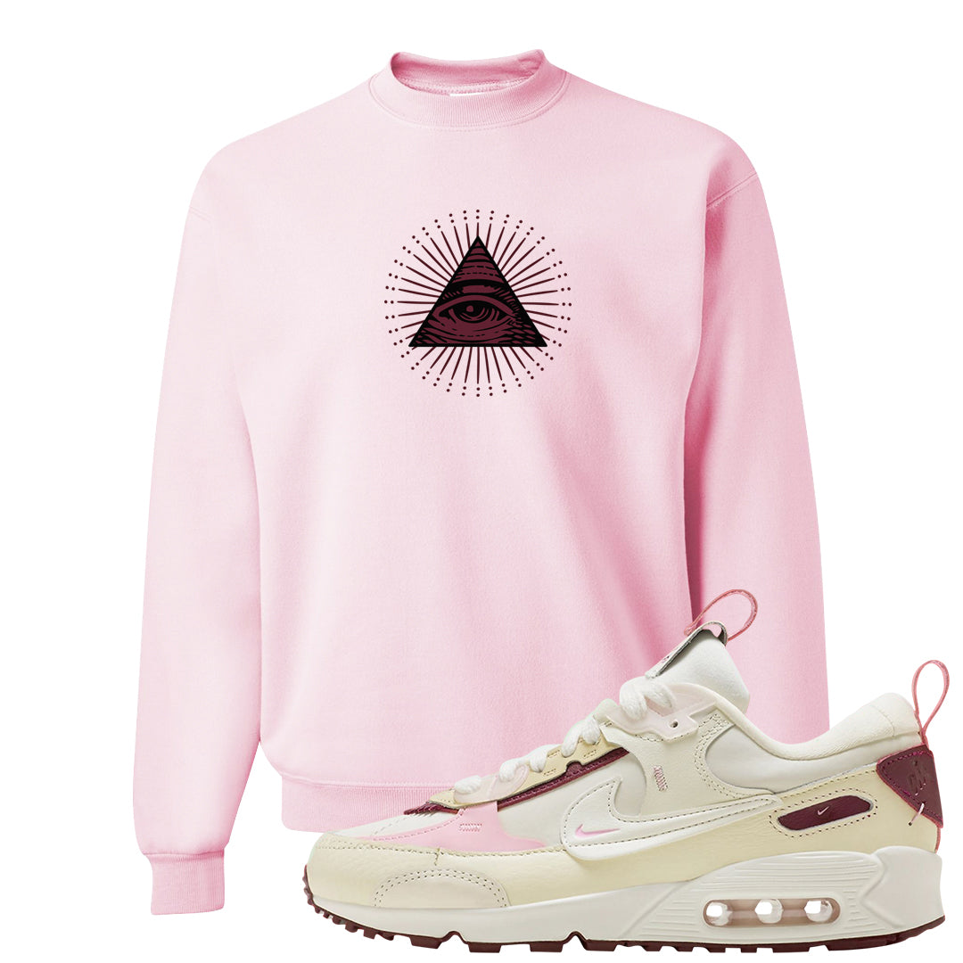 Valentine's Day 2023 Futura 90s Crewneck Sweatshirt | All Seeing Eye, Light Pink