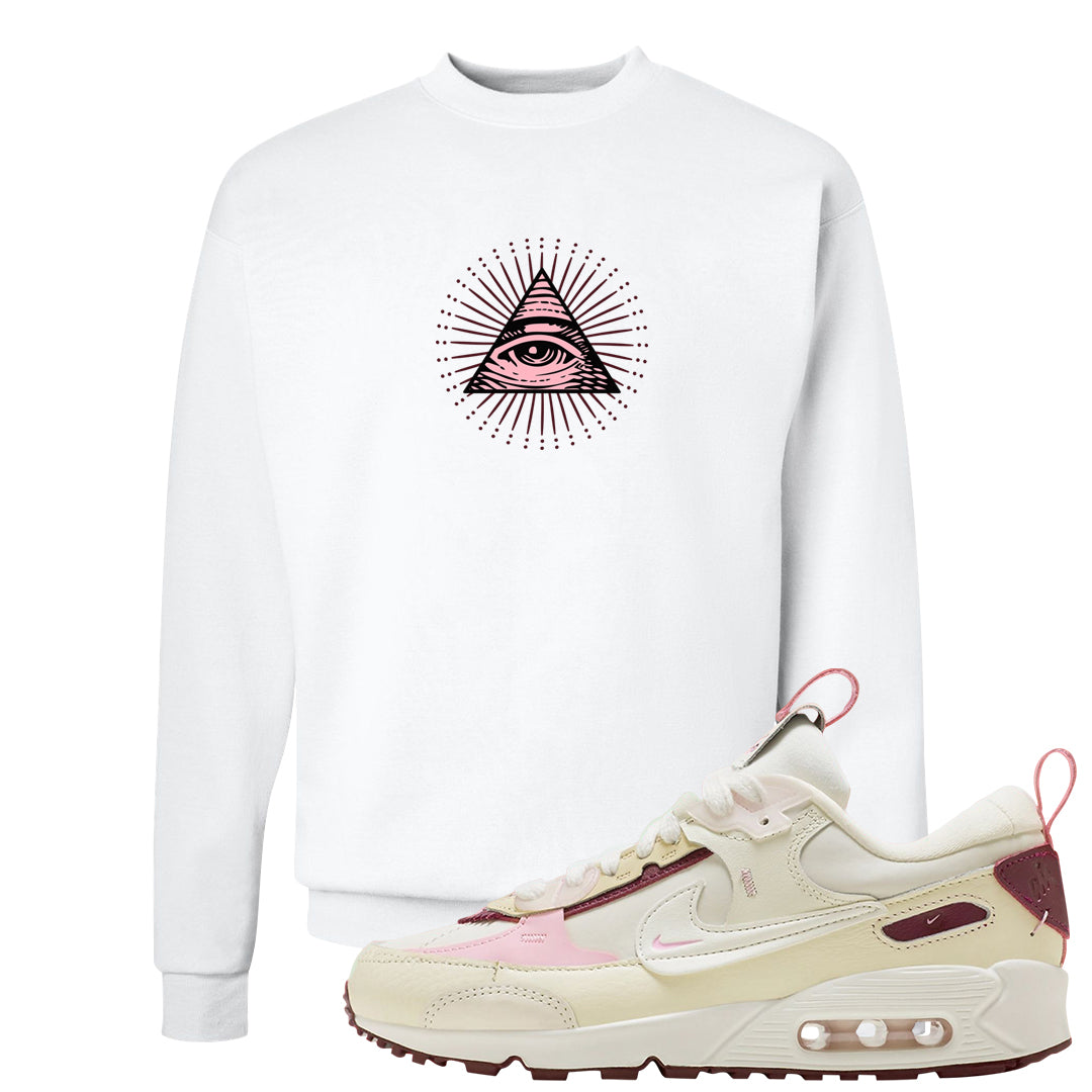 Valentine's Day 2023 Futura 90s Crewneck Sweatshirt | All Seeing Eye, White