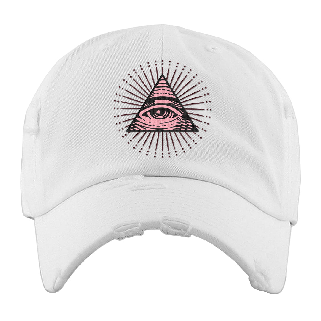 Valentine's Day 2023 Futura 90s Distressed Dad Hat | All Seeing Eye, White