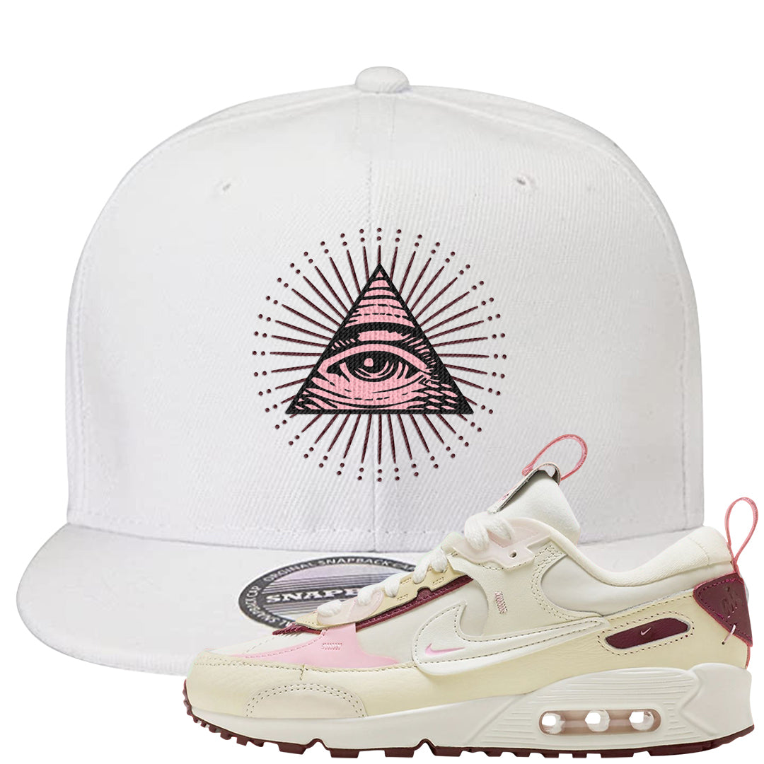 Valentine's Day 2023 Futura 90s Snapback Hat | All Seeing Eye, White