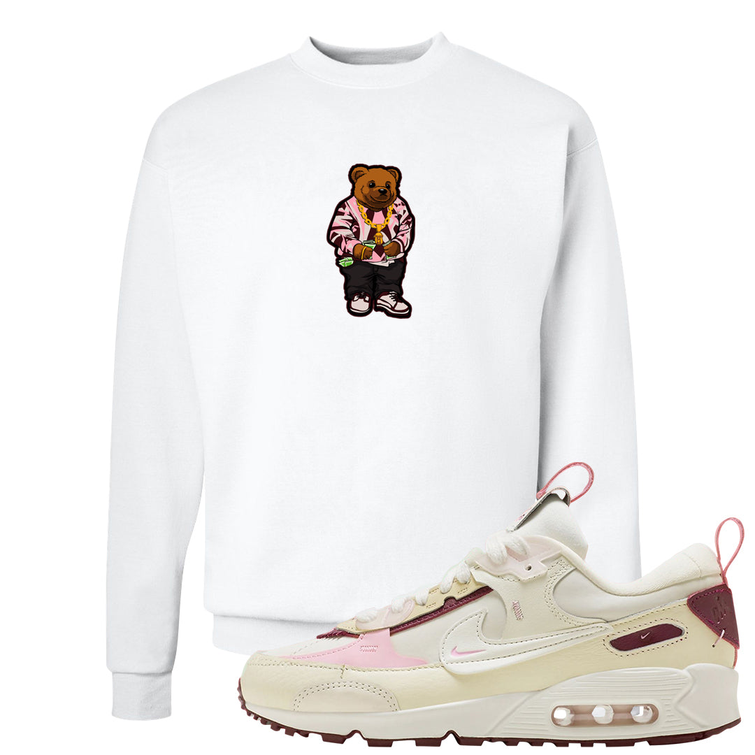 Valentine's Day 2023 Futura 90s Crewneck Sweatshirt | Sweater Bear, White