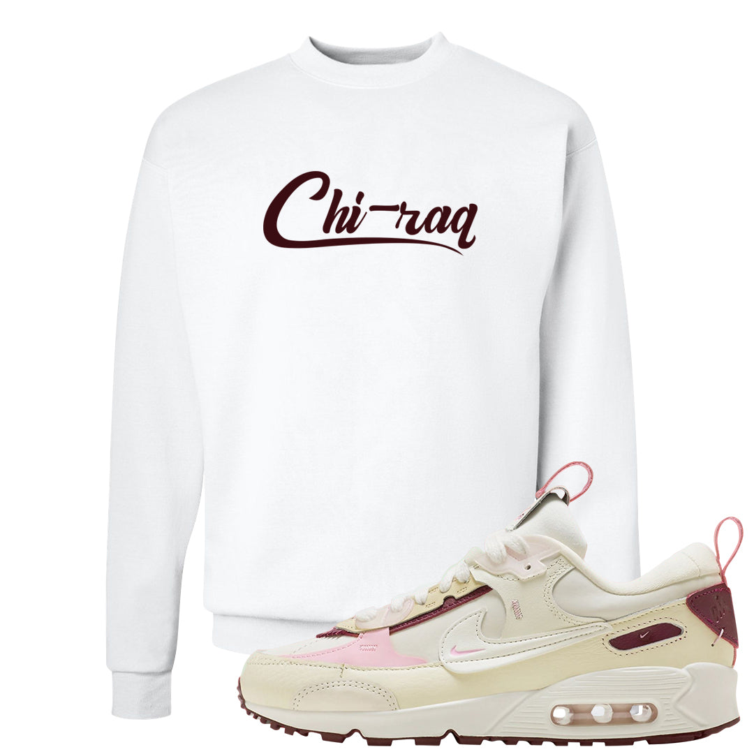 Valentine's Day 2023 Futura 90s Crewneck Sweatshirt | Chiraq, White