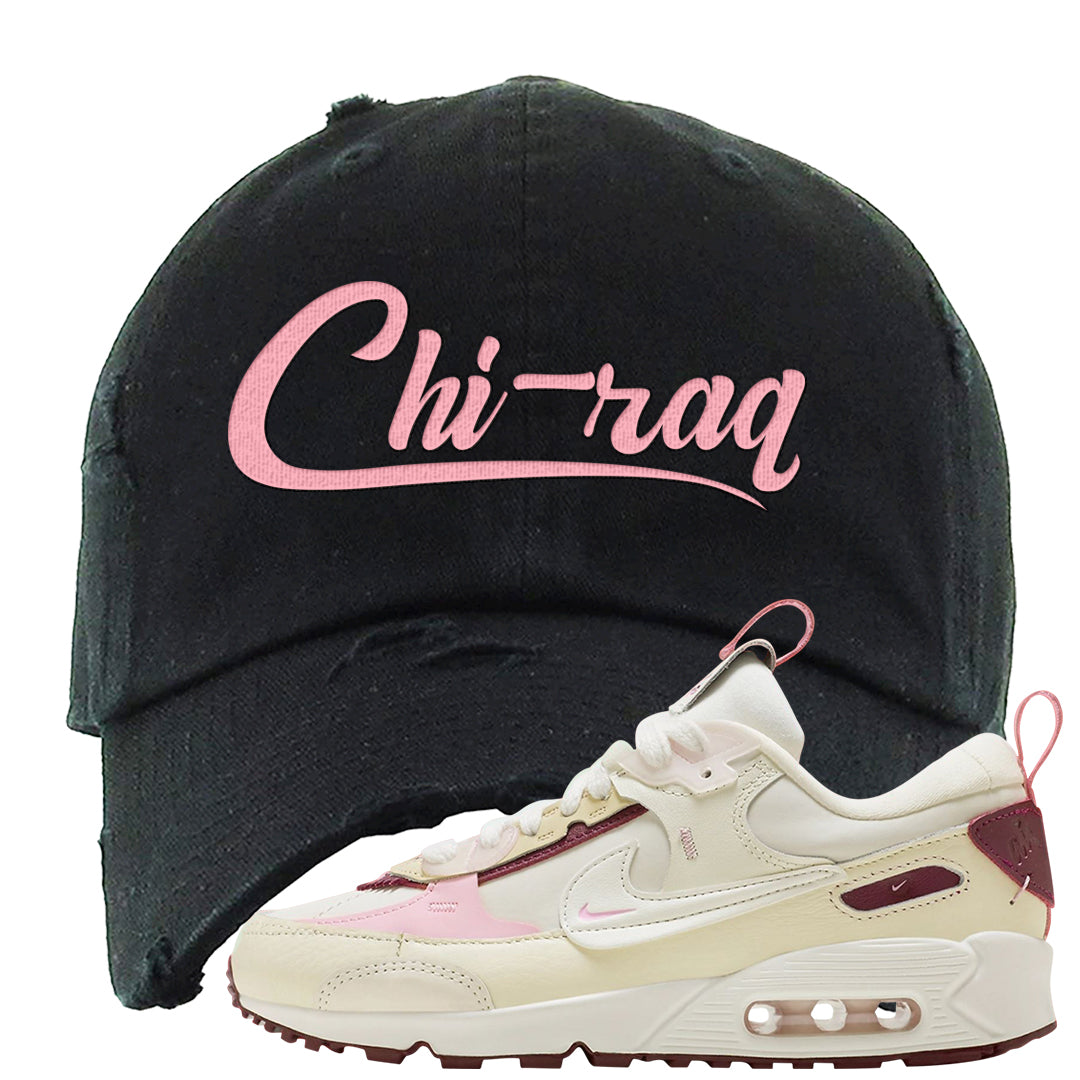 Valentine's Day 2023 Futura 90s Distressed Dad Hat | Chiraq, Black