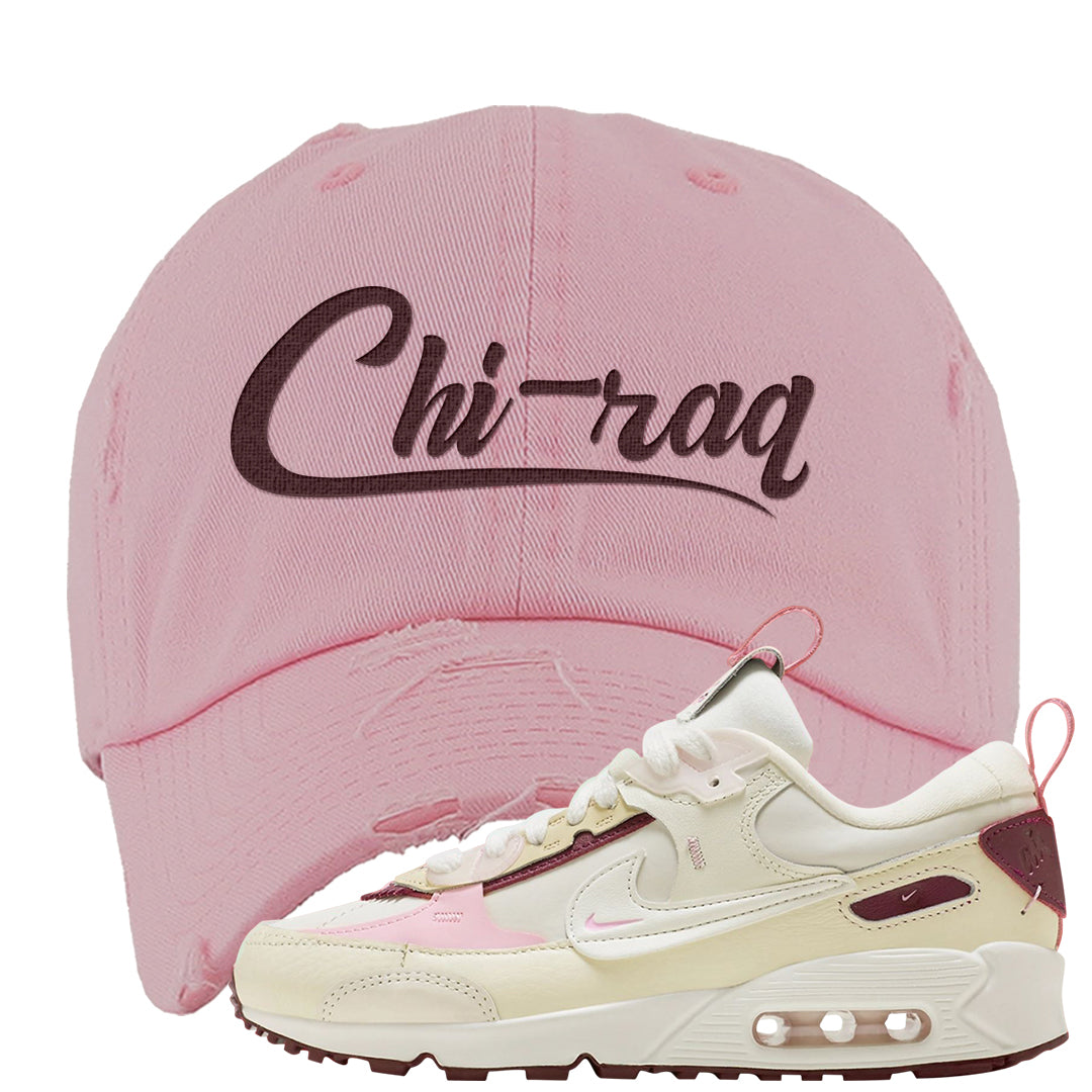 Valentine's Day 2023 Futura 90s Distressed Dad Hat | Chiraq, Light Pink