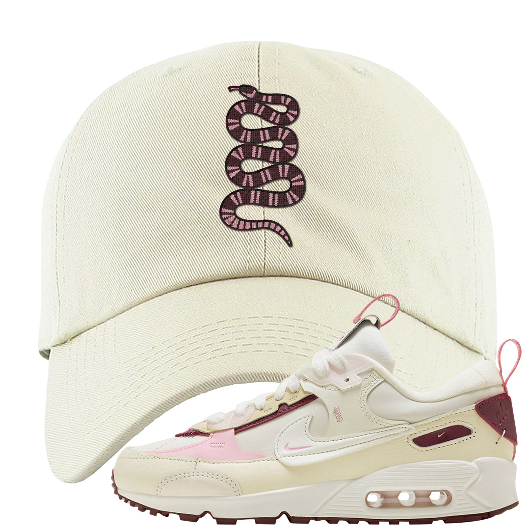 Valentine's Day 2023 Futura 90s Dad Hat | Coiled Snake, White