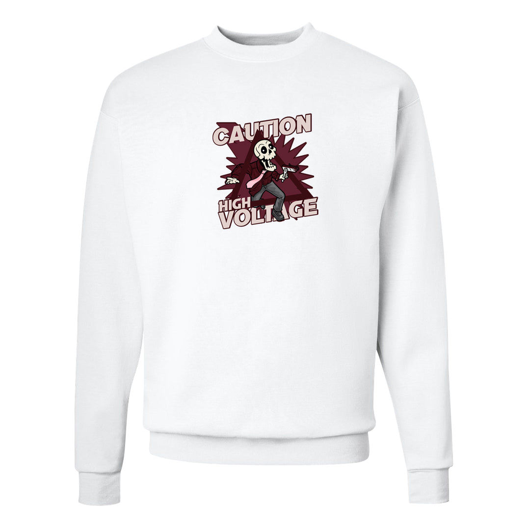 Valentine's Day 2023 Futura 90s Crewneck Sweatshirt | Caution High Voltage, White