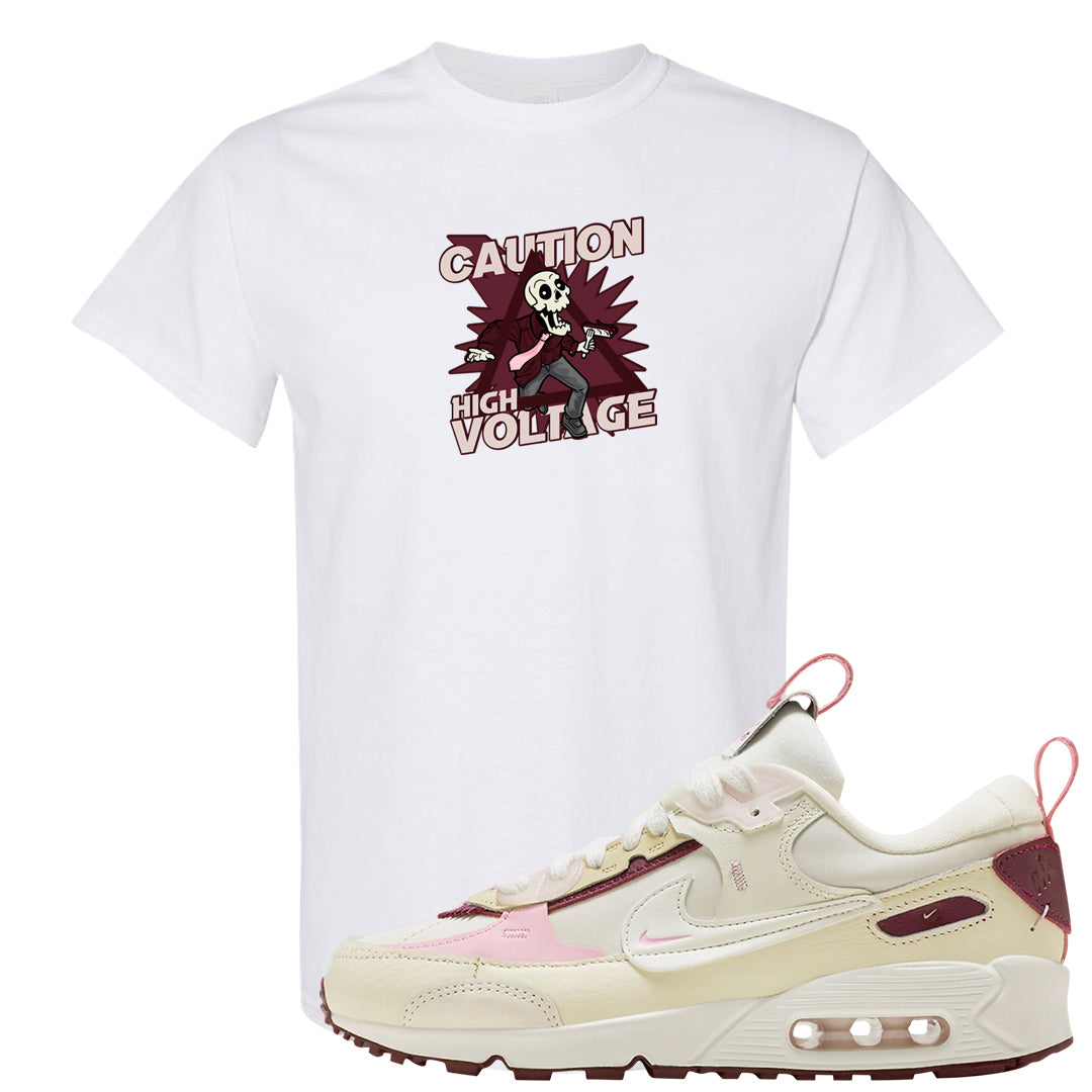 Valentine's Day 2023 Futura 90s T Shirt | Caution High Voltage, White