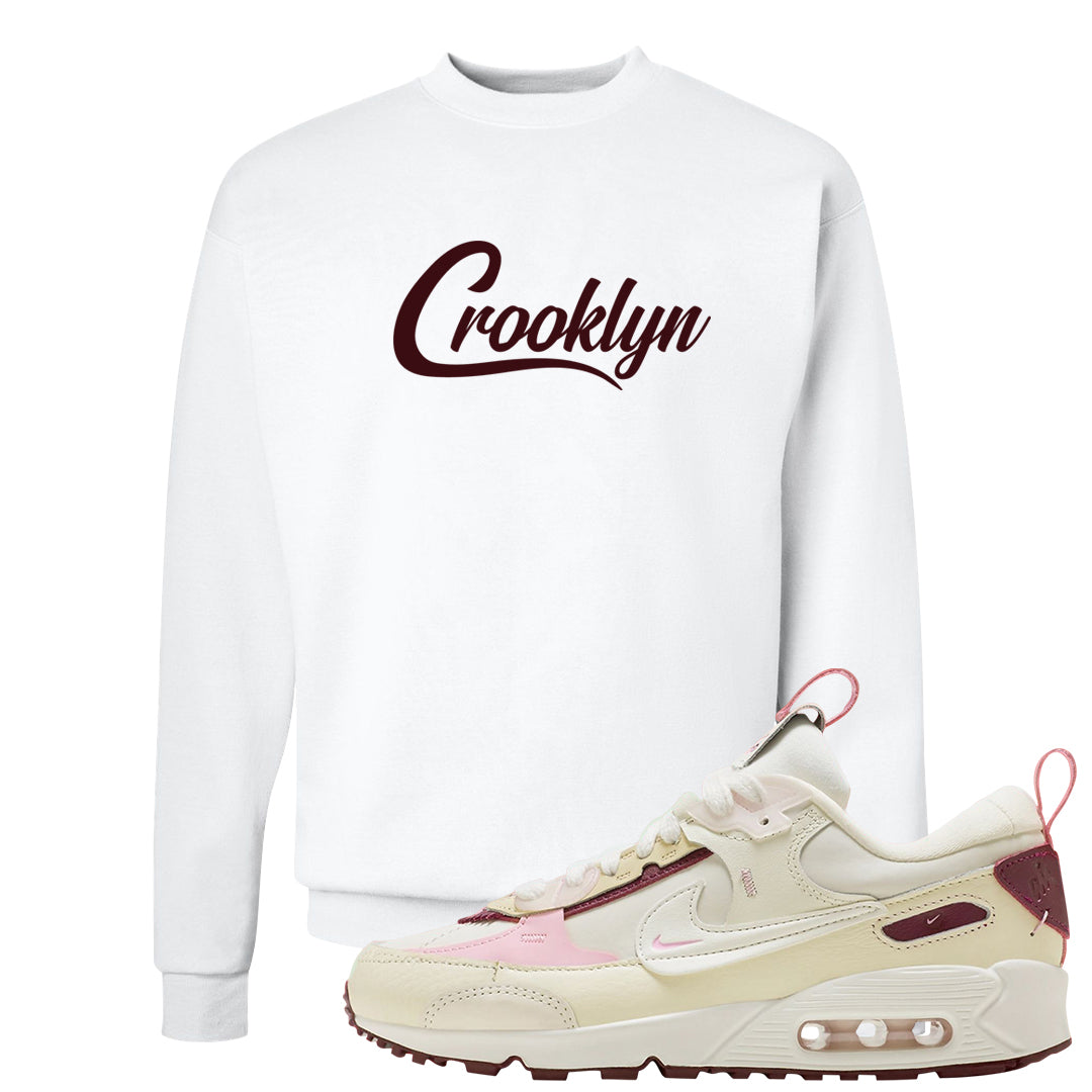 Valentine's Day 2023 Futura 90s Crewneck Sweatshirt | Crooklyn, White