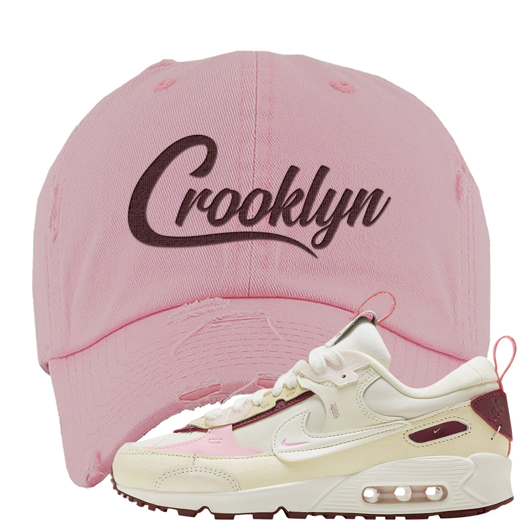 Valentine's Day 2023 Futura 90s Distressed Dad Hat | Crooklyn, Light Pink