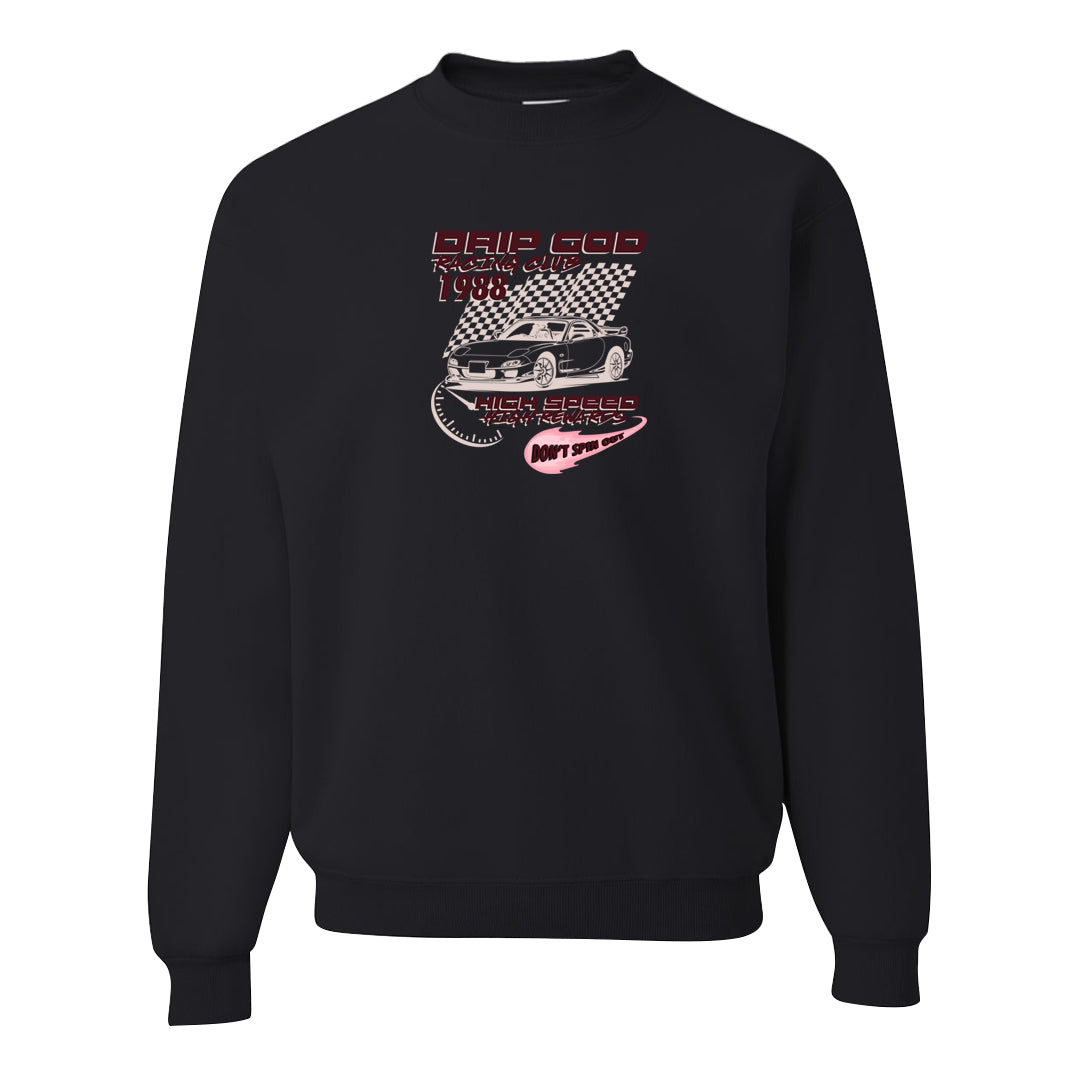 Valentine's Day 2023 Futura 90s Crewneck Sweatshirt | Drip God Racing Club, Black