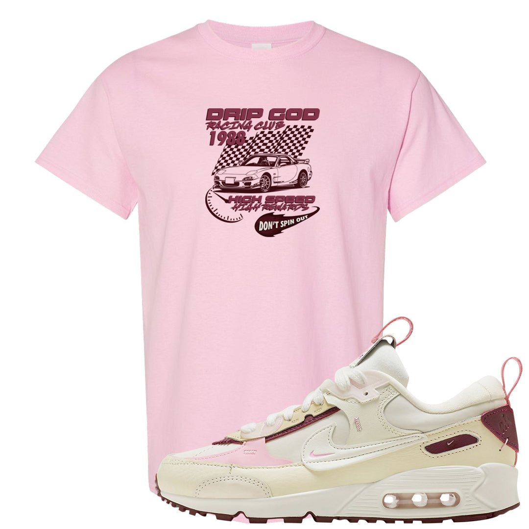 Valentine's Day 2023 Futura 90s T Shirt | Drip God Racing Club, Light Pink