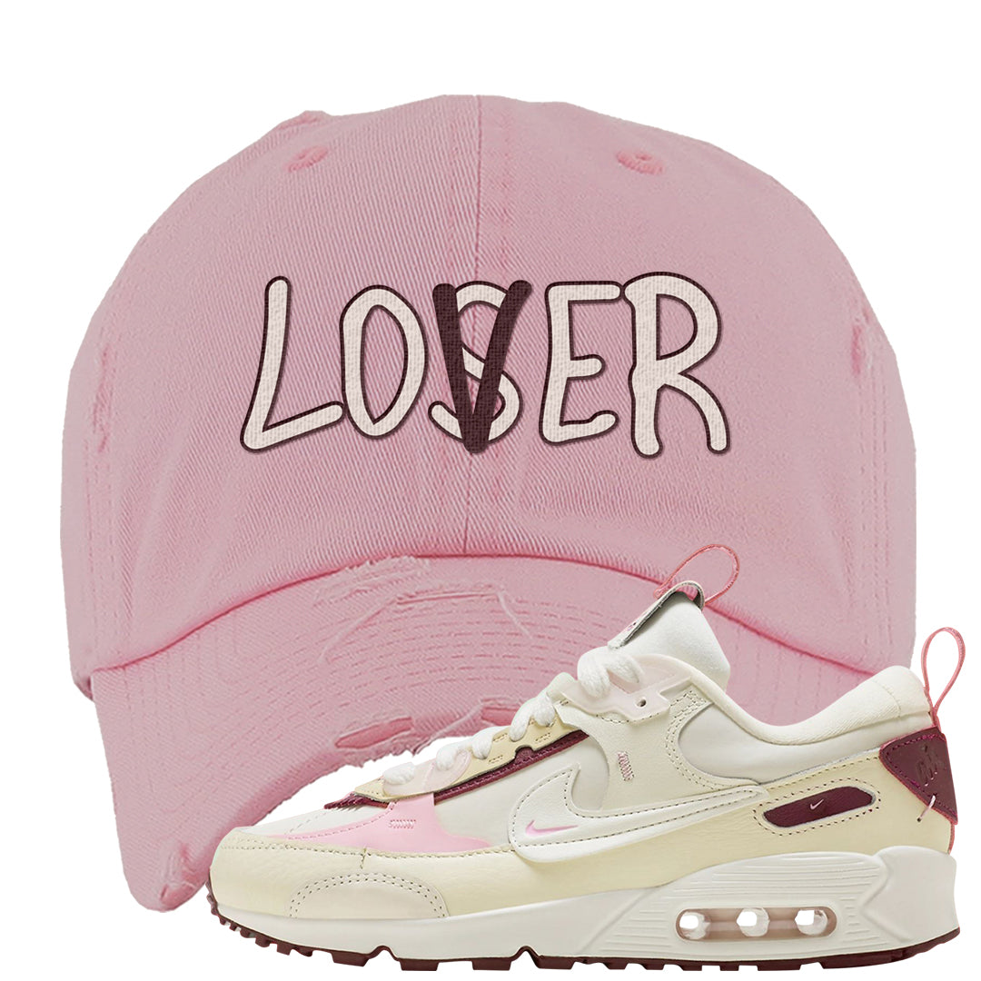 Valentine's Day 2023 Futura 90s Distressed Dad Hat | Lover, Light Pink