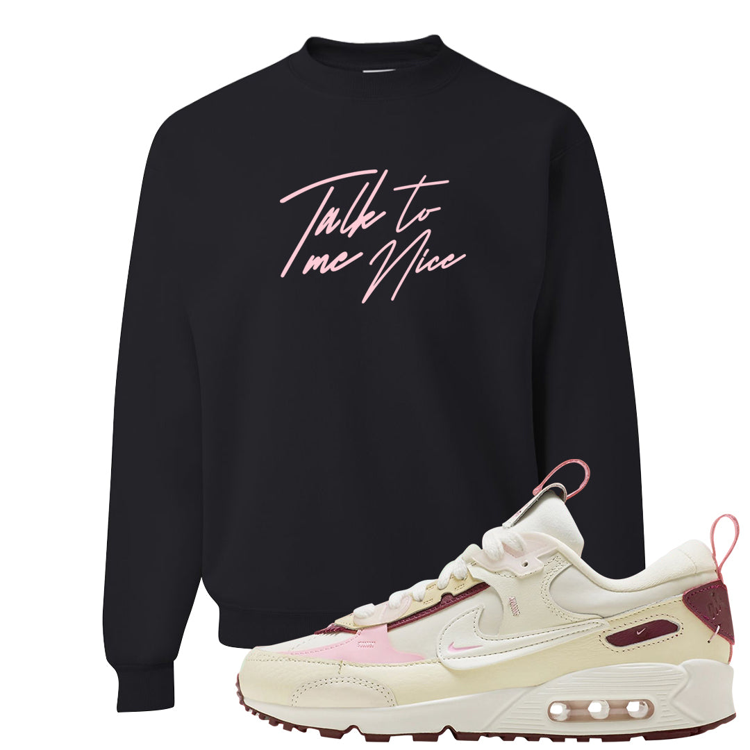 Valentine's Day 2023 Futura 90s Crewneck Sweatshirt | Talk To Me Nice, Black