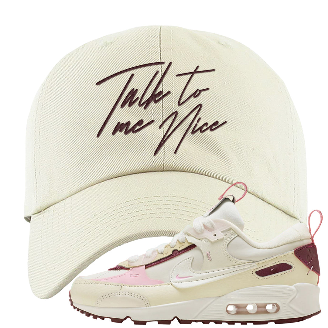 Valentine's Day 2023 Futura 90s Dad Hat | Talk To Me Nice, White