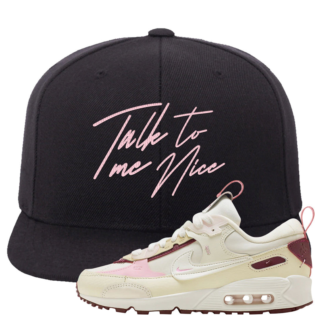 Valentine's Day 2023 Futura 90s Snapback Hat | Talk To Me Nice, Black