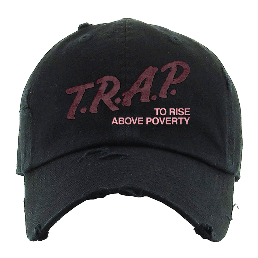 Valentine's Day 2023 Futura 90s Distressed Dad Hat | Trap To Rise Above Poverty, Black