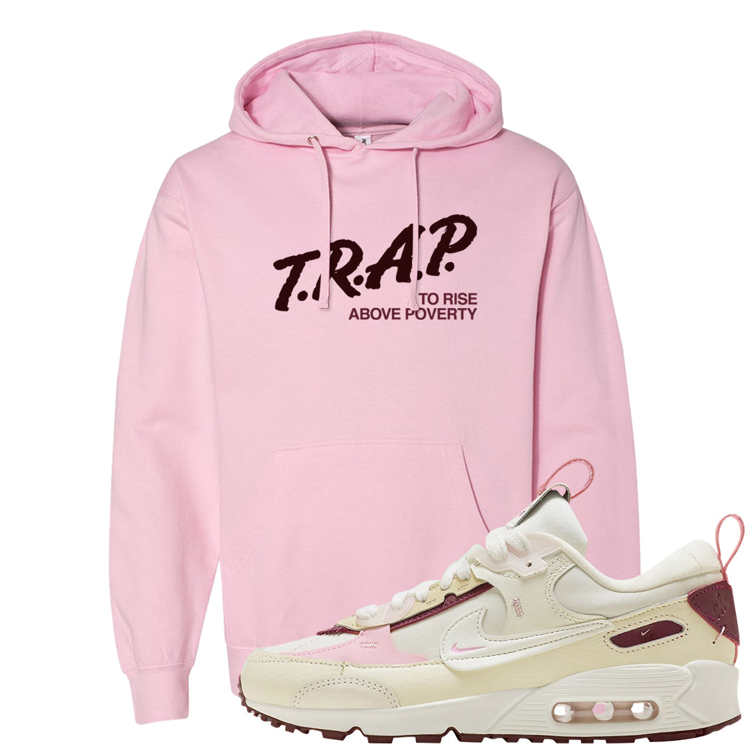 Valentine's Day 2023 Futura 90s Hoodie | Trap To Rise Above Poverty, Light Pink