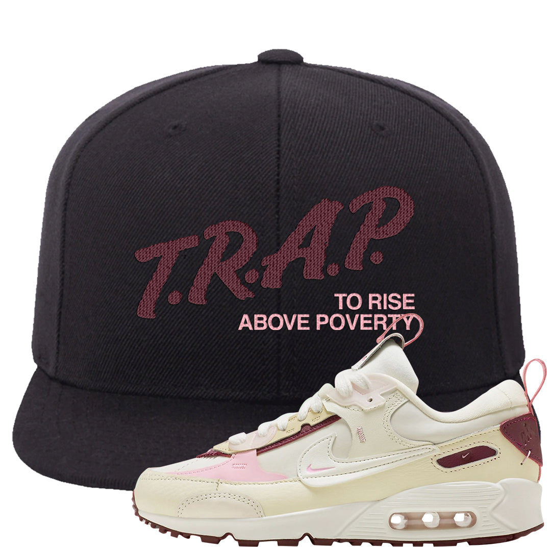 Valentine's Day 2023 Futura 90s Snapback Hat | Trap To Rise Above Poverty, Black