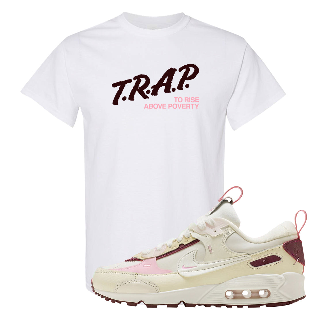 Valentine's Day 2023 Futura 90s T Shirt | Trap To Rise Above Poverty, White