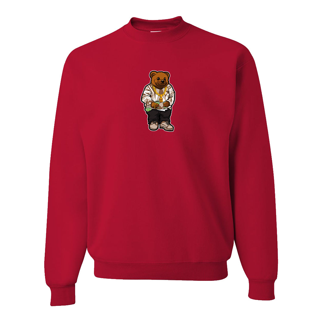Pale Ivory Picante Red 90s Crewneck Sweatshirt | Sweater Bear, Red
