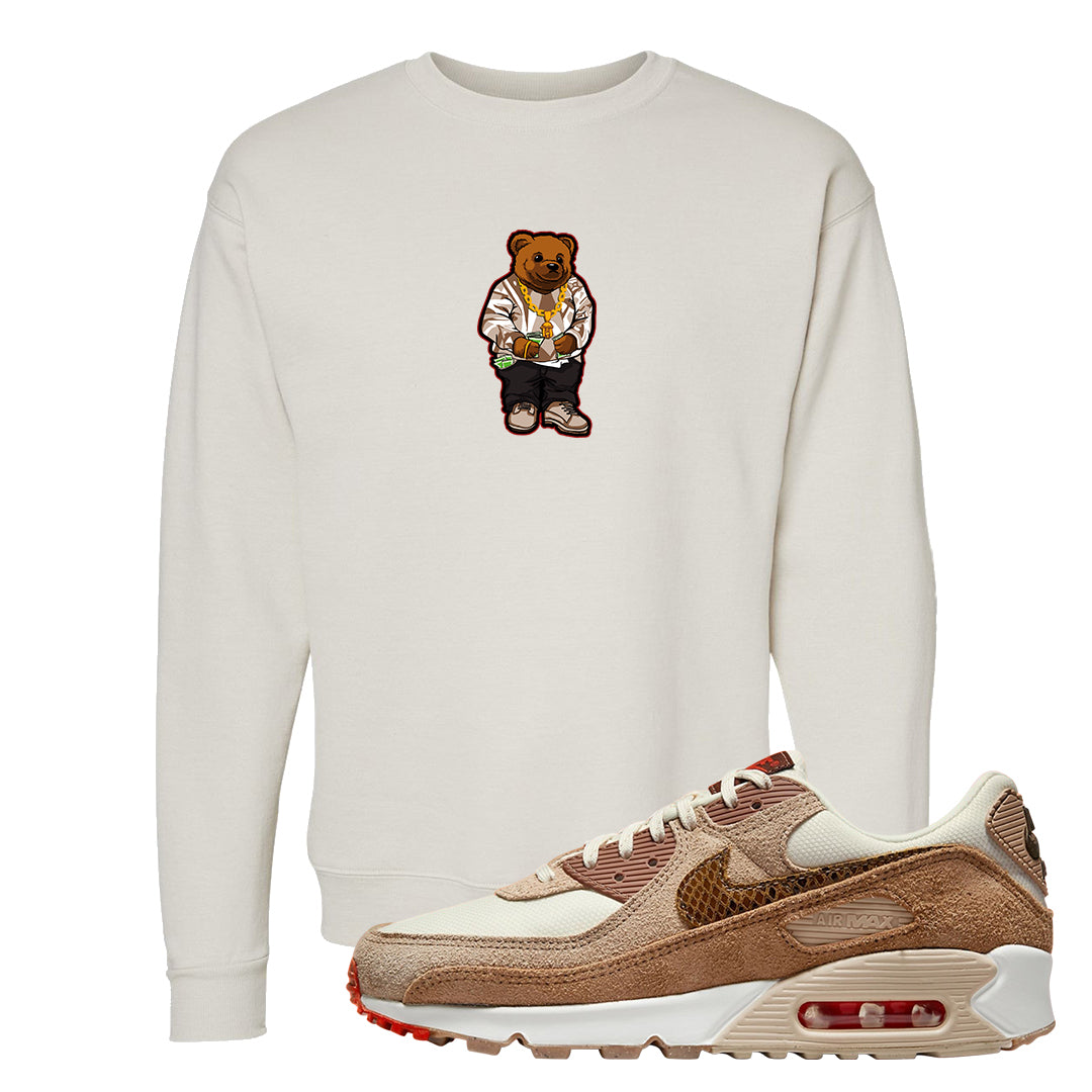 Pale Ivory Picante Red 90s Crewneck Sweatshirt | Sweater Bear, Sand