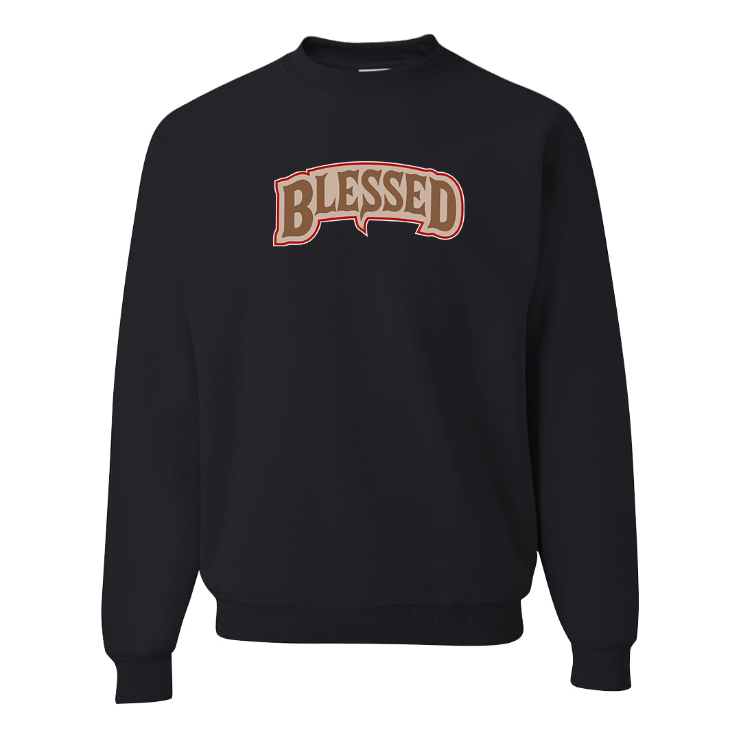 Pale Ivory Picante Red 90s Crewneck Sweatshirt | Blessed Arch, Black