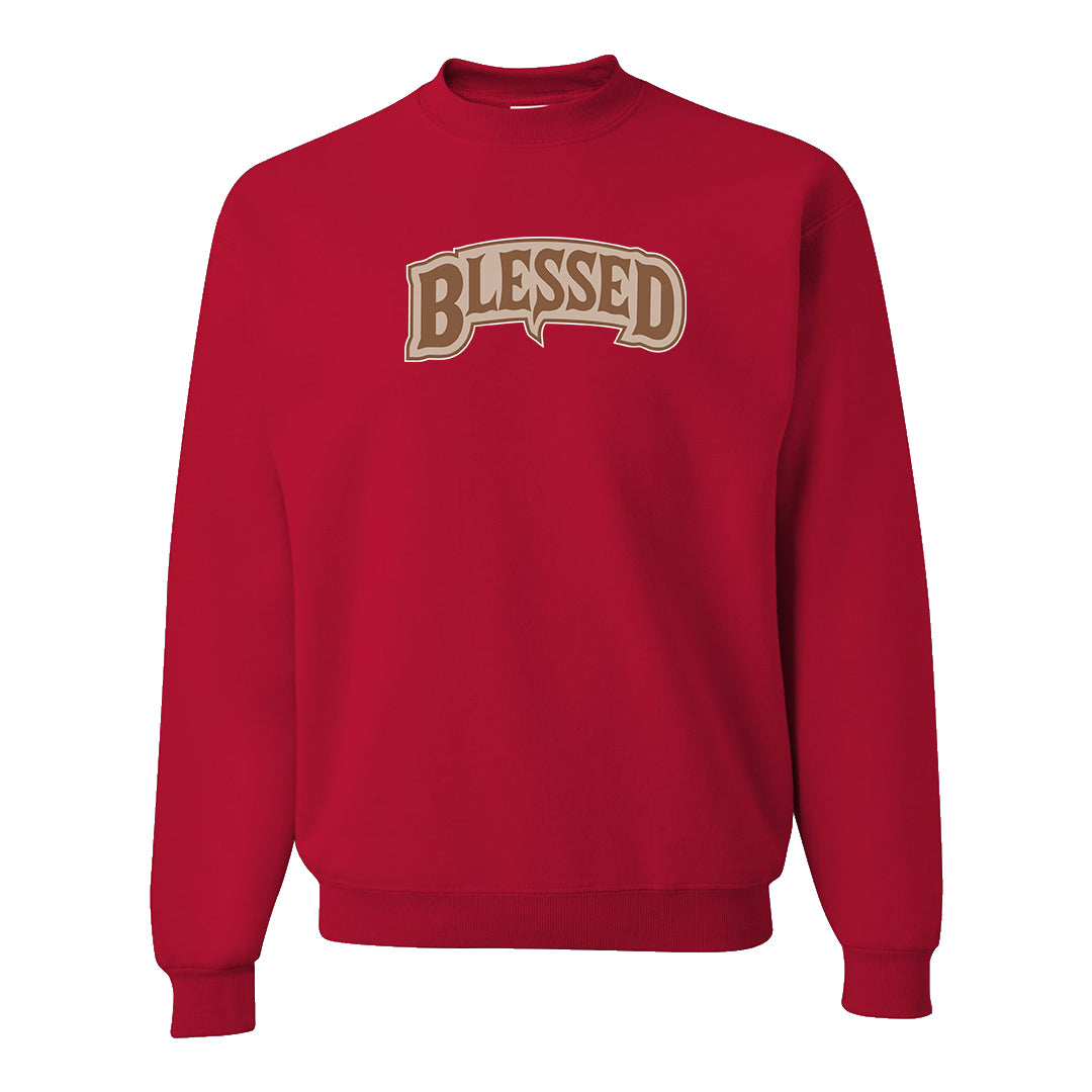 Pale Ivory Picante Red 90s Crewneck Sweatshirt | Blessed Arch, Red