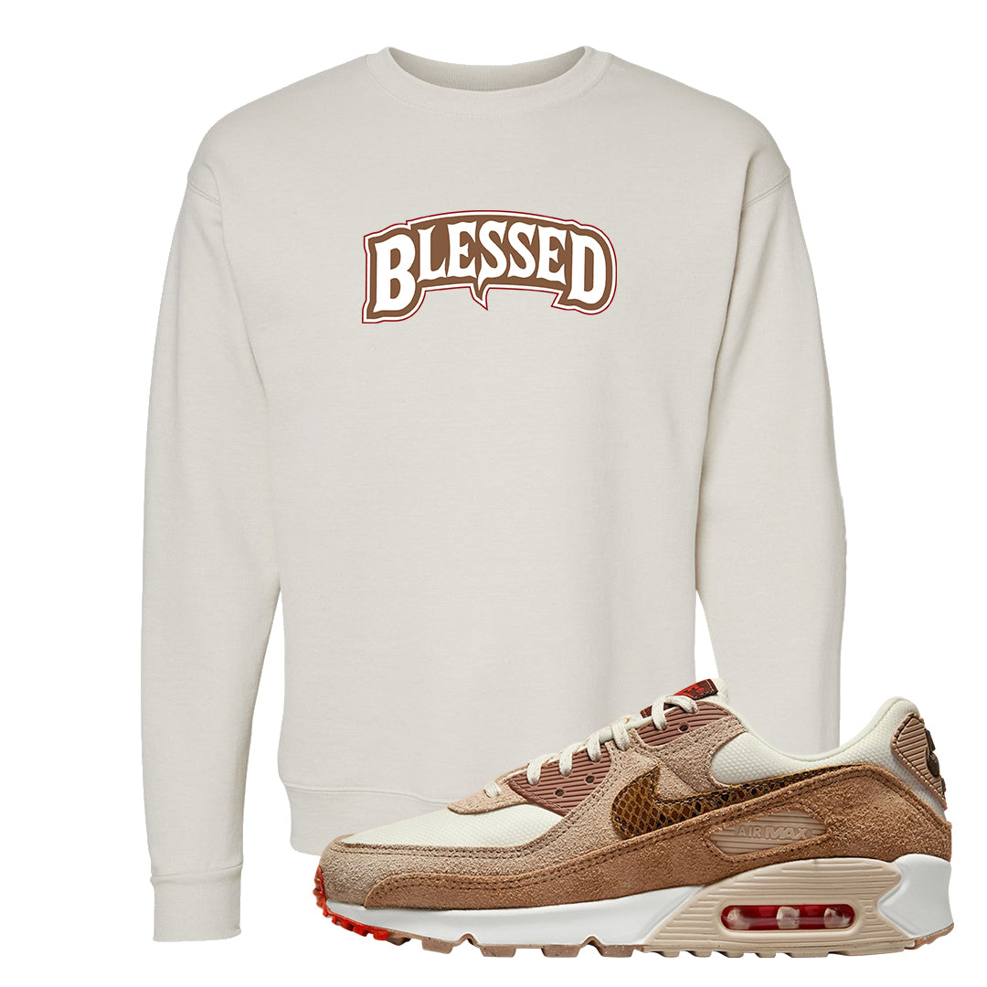 Pale Ivory Picante Red 90s Crewneck Sweatshirt | Blessed Arch, Sand