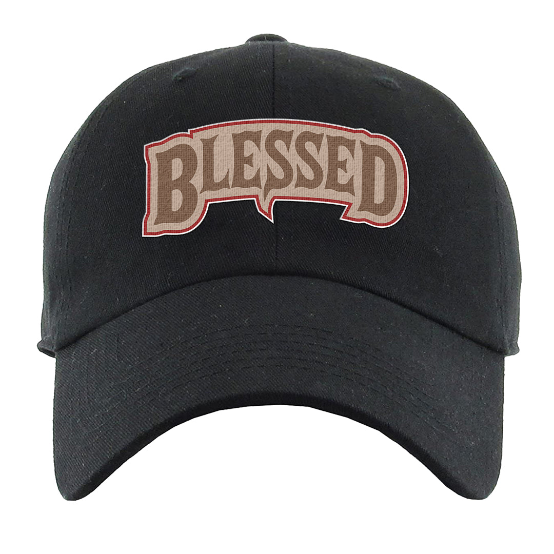 Pale Ivory Picante Red 90s Dad Hat | Blessed Arch, Black