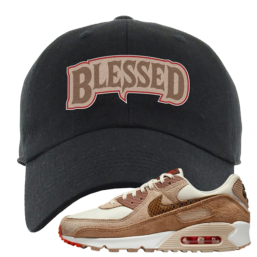Pale Ivory Picante Red 90s Dad Hat | Blessed Arch, Black