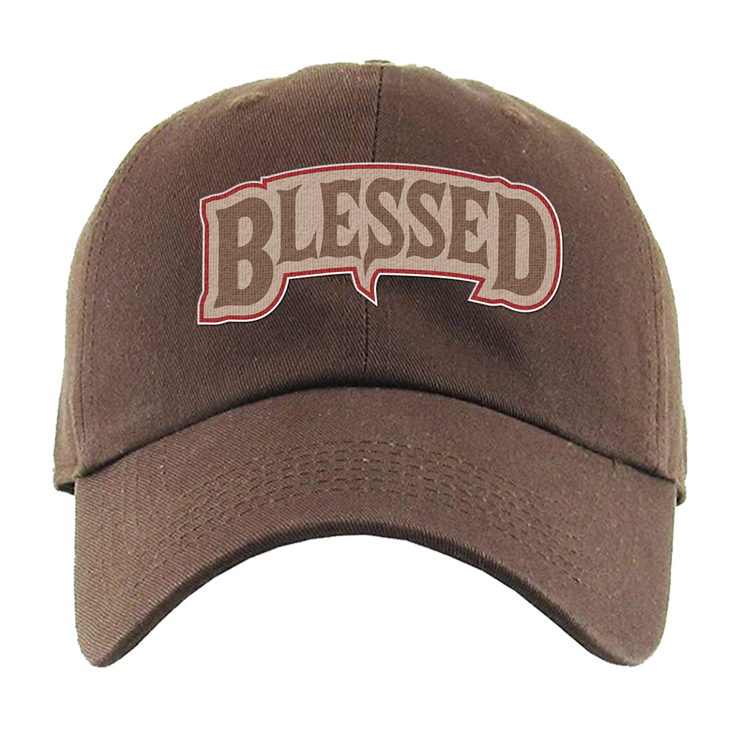 Pale Ivory Picante Red 90s Dad Hat | Blessed Arch, Brown